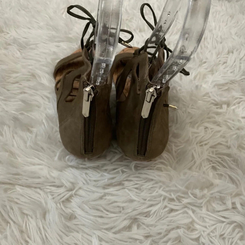 Sam Edelman Dean‎ Suede Lace Up Sandals - Green - Size 6